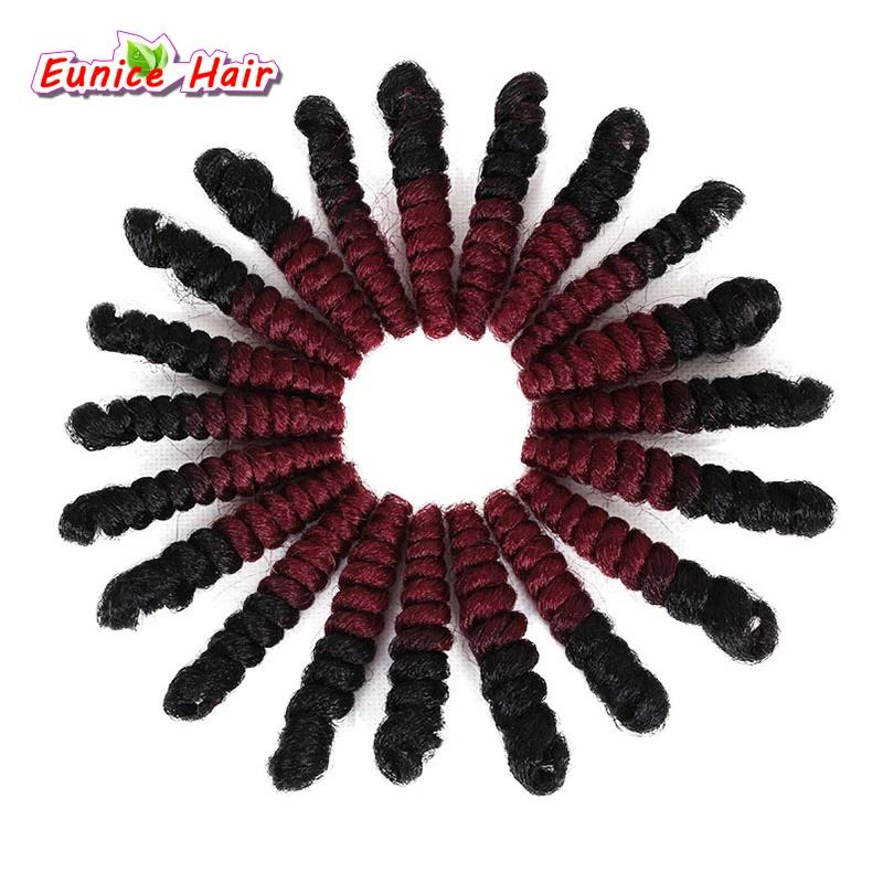

100-120PCS For One Head! Cheap Syntehtic Bouncy Curl Twist Crochet Braiding Hair style small Wand Curl 10" 20" Grey Burgundy
