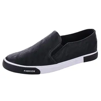 

Solid Color Low Cut Non-slip Men Round Toe Slip-on Loafers Flats Shoes