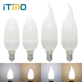 

ITimo E14 3W SMD2835 Vintage Effect LED Candle Bulb LED Candle Lamp for Crystal Chandeliers White/Warm White Energy Saving