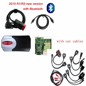 

2016R0 Free shipping 2015.R3 with keygen new vci with bluetooth SCANNER VD TCS cdp pro plus with LED 3 IN1 + Full 8 Car Cable