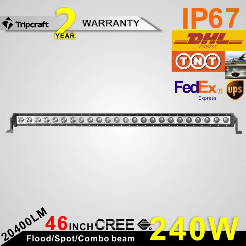 

Freeshipping 1Row 46 Inch 240W LED Light Bar for Indicators Work Driving Offroad Boat Car Truck 4x4 SUV ATV Fog Spot Flood