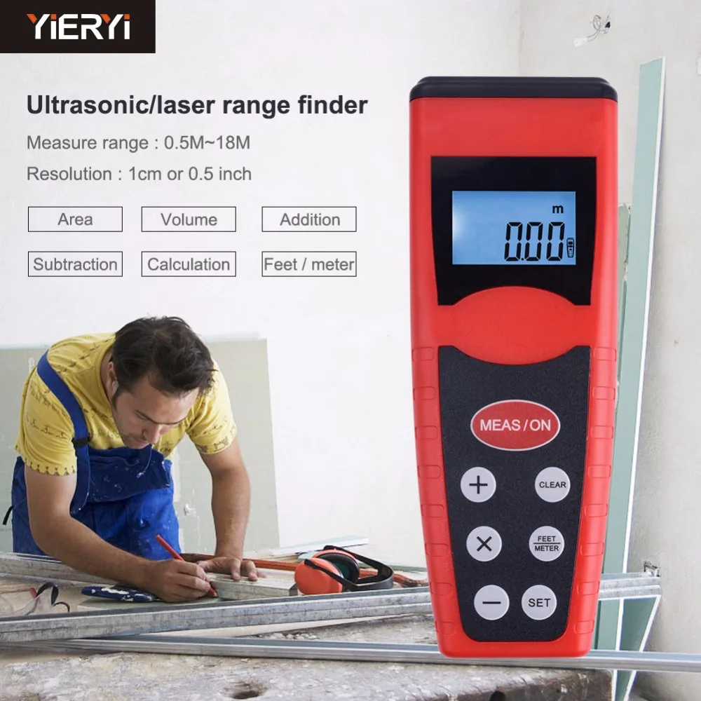 

yieryi CP3000 Measurer Laser Pointer Range Finder Digital LED Display Measure Tape Laser Distance Meter Rangefinder