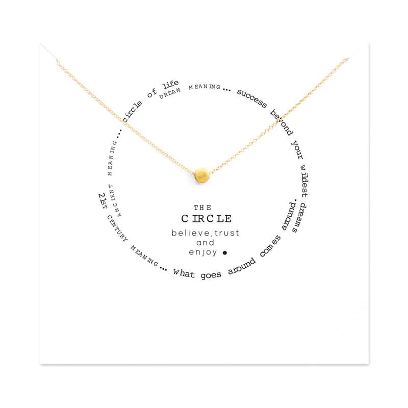 

Fashion Round Dot Pendant Necklace Women Minimalist Clavicle Chain Statement Choker Necklaces Valentine's Day Gift Card