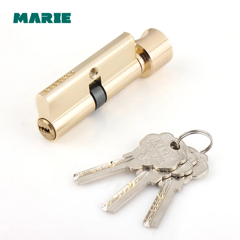 Gold Color Durable Aluminum Lock Handle Door Lock Cylinder Front Back Lever Latch Home Security with Keys