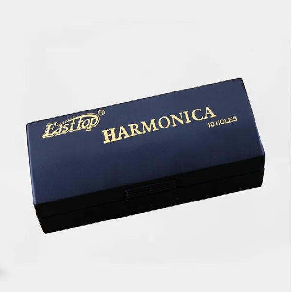 Синяя губная гармоника 10 отверстий Инструмент для гармоника Easttop медное покрытие сетка Armonica Blues Diatone BluesHarp синяя Гармоника 10
