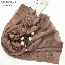 NEW rhinestone shiny hijab scarf plain shawl soft silk polyester mulffer fashion muslim hijabs islamic scarfs high quality 10pcs