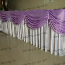 5 Pieces13ft свадебного стола плинтус с фиолетовый SWAG Таблица юбка с плиссированной юбке драпировка плинтус клипы