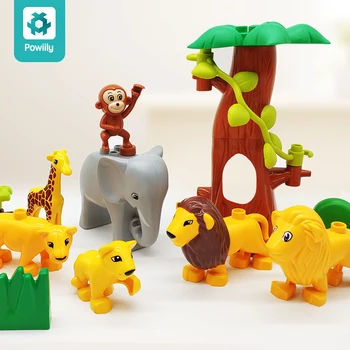 

Original dinosaur Animal Large Particle Building Blocks DIY Accessories Bricks Compatible with duploes Set Children Toys Gift