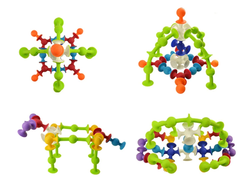 68-118 шт Мягкие строительные блоки Дети DIY поп присоска Забавный силиконовый блок модель строительные игрушки творческие подарки для детей мальчиков