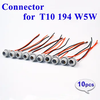 

(10 Pieces/Lot) T10 Connector 10CM W5W 168 194 Car Lamp Cable Auto Bulb Wire Truck Light LED Bulbs Socket