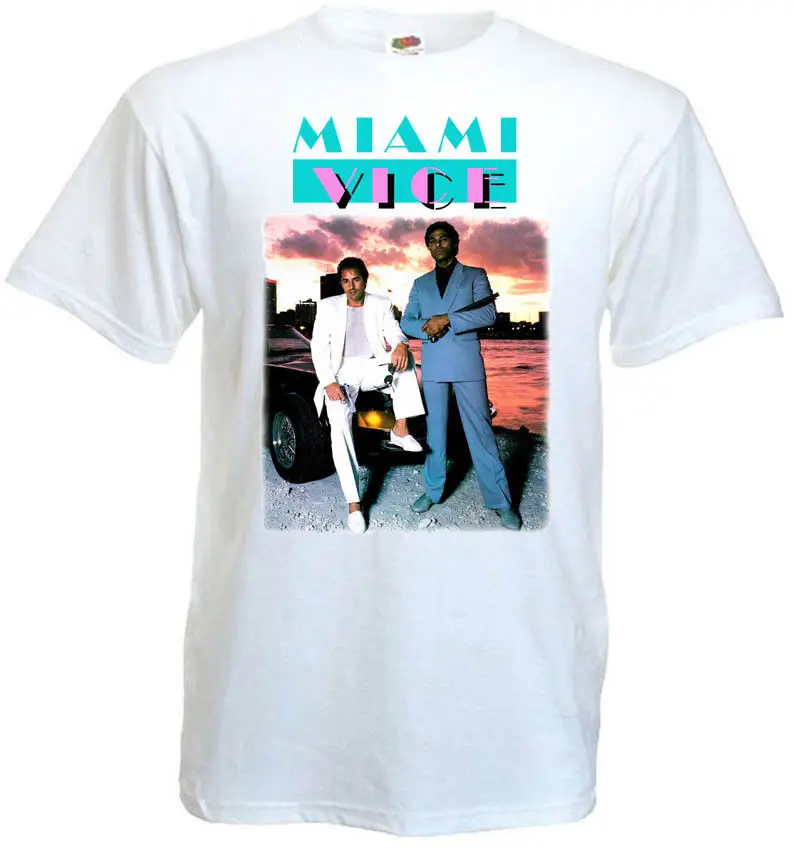 Miami Vice T Shirt White Movie Poster All Sizes S 3XL. Cool T Shirts