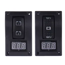 12V font b RV b font Marine Boat Voltmeter LED Dual Battery Test Panel Rocker Switch