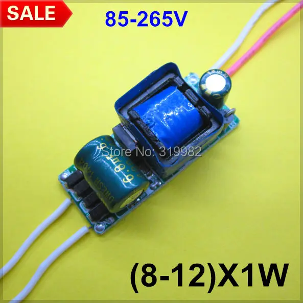 

10pcs/lot, 8-12X1W led driver, 85-265V input 8W 9W 10W 12W LED inside driver, high power led lamp power supply, freeshipping