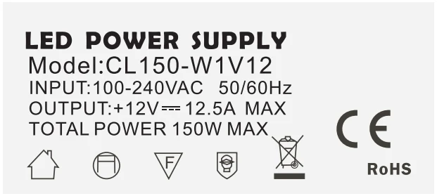 60 шт./лот sanpu LED адаптер питания поставки единиц 150 Вт 12 В 12 а SMPS AC/DC освещение 12 В Драйвер трансформатора CL150-W1V12