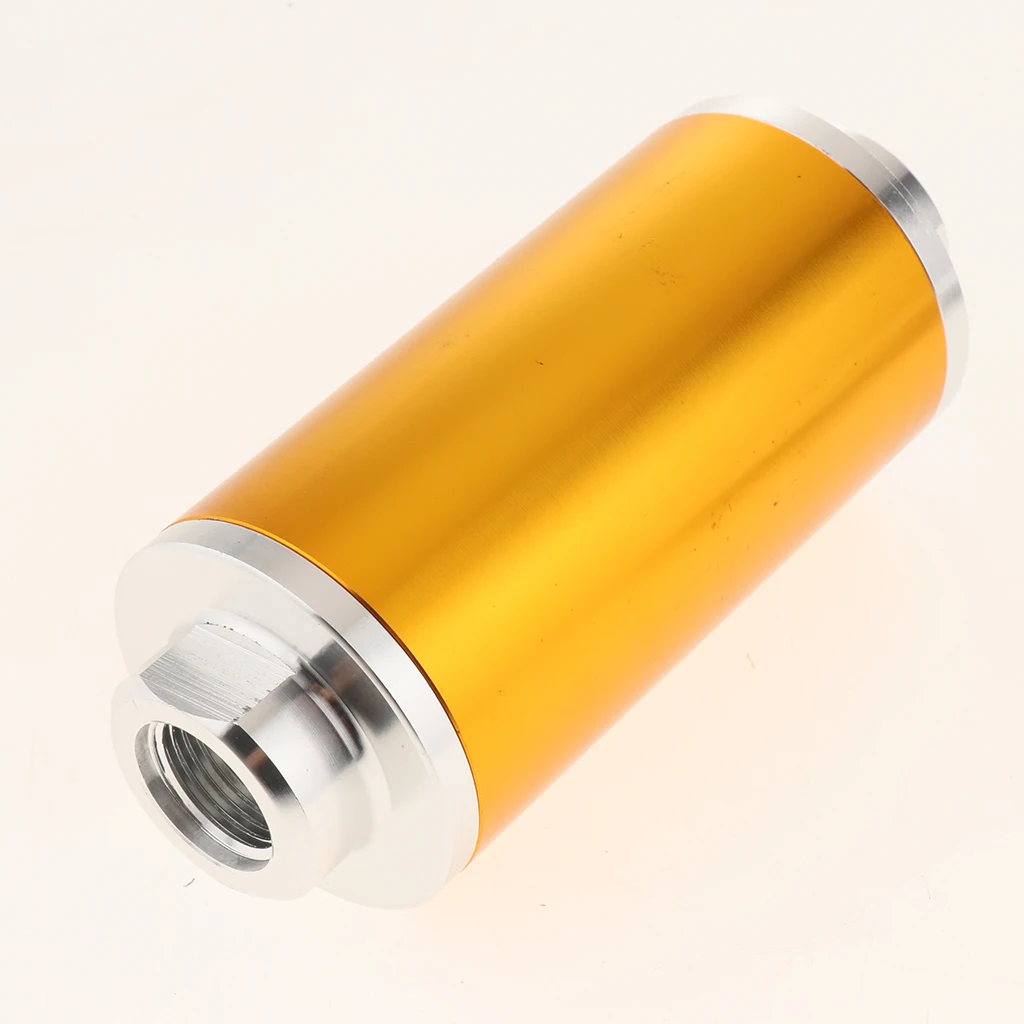 58mm Filter 100 Micron Cleanable Inline Fuel Filter Mount Universal High Flow Turbo 6AN 8AN 10AN Sliver Adapter