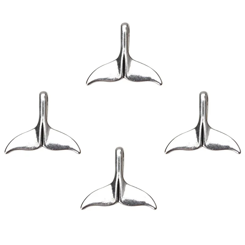 

5pcs/lot 33*29mm Fashion Rhodium Color Alloy Shark's Tail Charms Fitting Women Diy Shark Tail Necklace Pendant Jewelry Findings