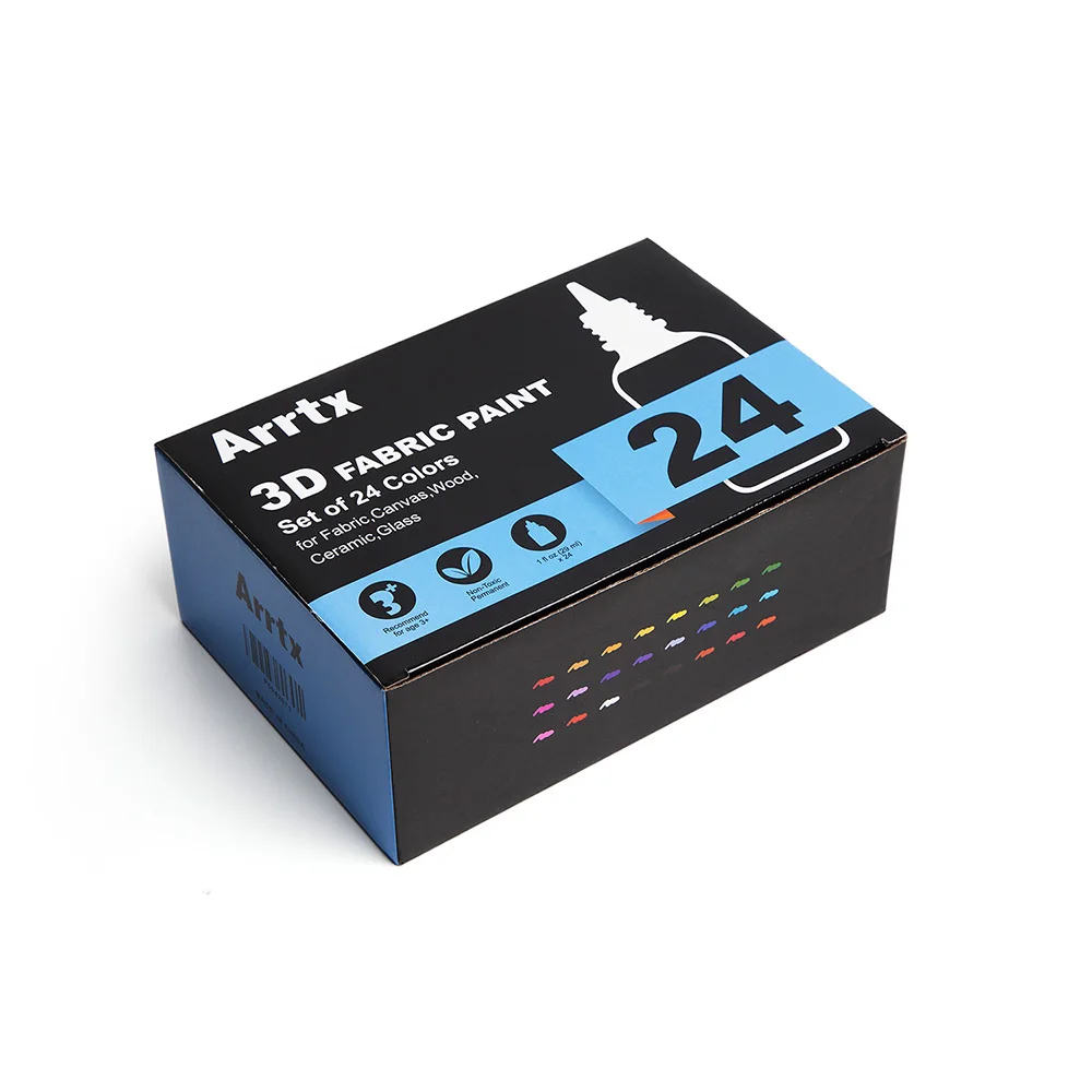 Arrtx 24 цвета в ассортименте 3D краска для ткани 29 мл/трубка Нетоксичная нанесения