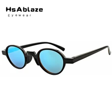 Hsablaze gafas new llegada piernas primavera ronda gafas de sol moda hombre pequeño reflectante marco mujeres gafas de sol gafas de sol mujer