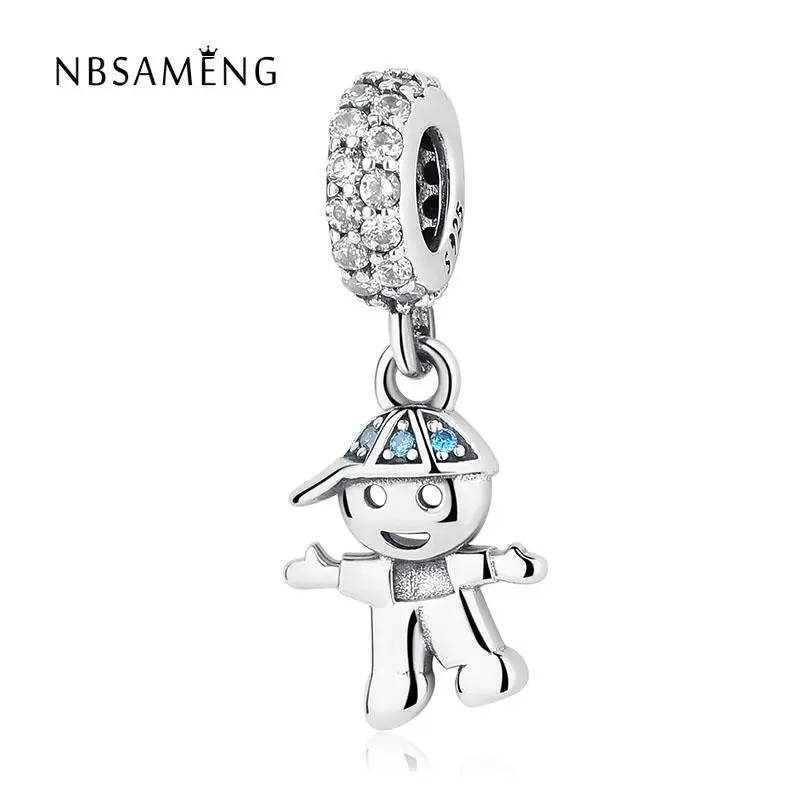 

Newest Authentic 925 Sterling Silver Beads Boy And Girl Friendship Pendant Charm Fit Pandora Bracelet DIY Jewelry Gifts