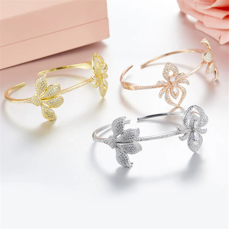 

925 Sterling Silver Inlaid Zircon Spider Bracelet Fashion Jewelry Fits Monaco Jewelry with Women Party Gifts