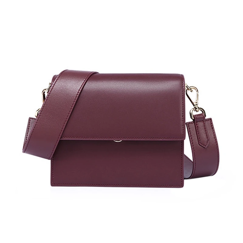 

BEAU-Sendefn Women'S Fashion Wild Messenger Bag Solid Color One Shoulder Small Square Bag Leather