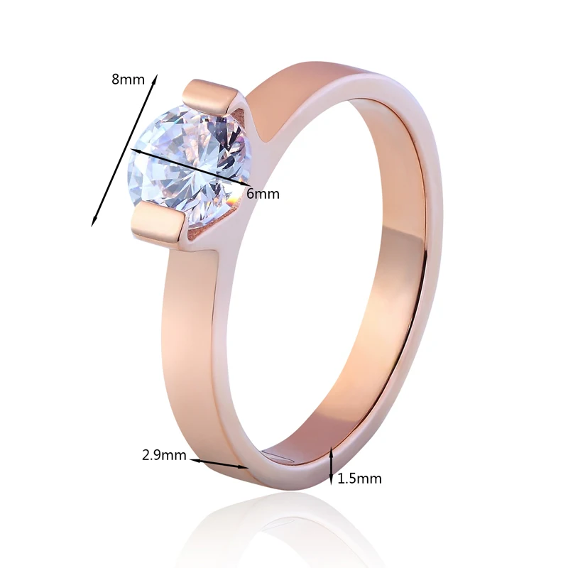 Дизайн, размер от 4 до 10, мульти Ограненный ААА Циркон, кольцо из нержавеющей стали, обручальное Ювелирное кольцо, лучший подарок для женщин и девушек