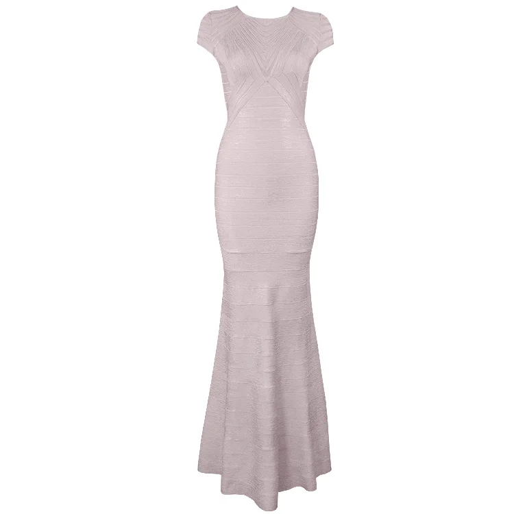 Высокого качества от популярный HL Розовый Foiling Bodycon вискозное длинное Бандажное платье-Коктейль Длина паркета платье