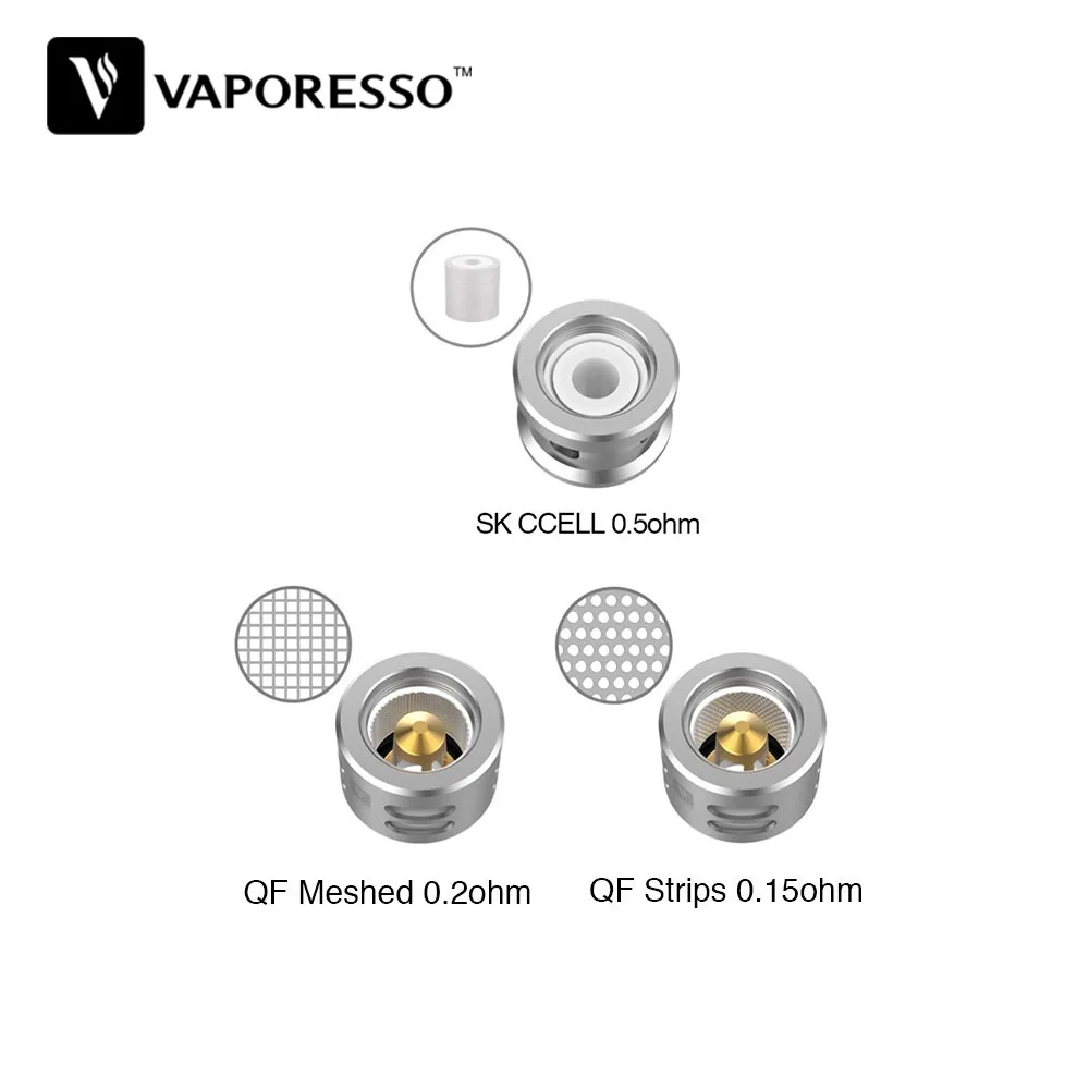 3 шт. Vaporesso SKRR замена катушки W/QF полоски 0.15ohm и QF Meshed 0.2ohm E-cig катушка для вейпинга для Luxe TC Kit/SKRR танк