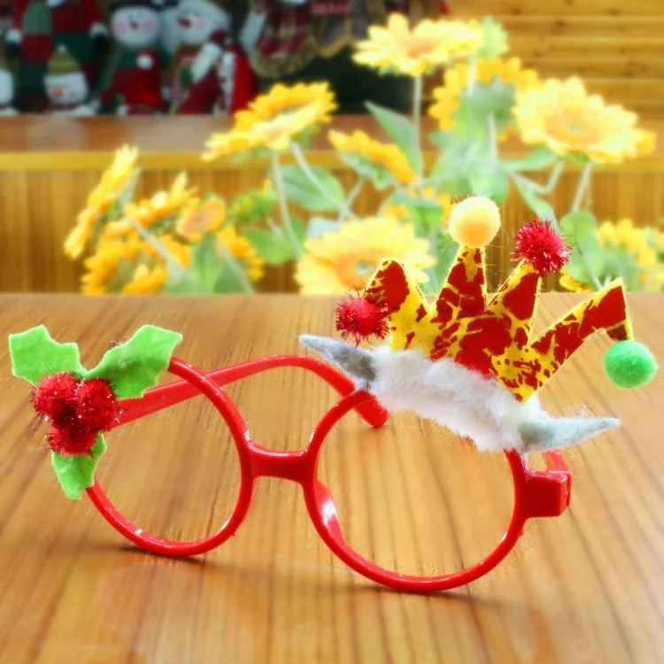 Рождественские наряды очки Санта-Клаус украшения для очков рамки детские игрушки на Рождество Косплей Рождественские украшения очки - Цвет: Crown