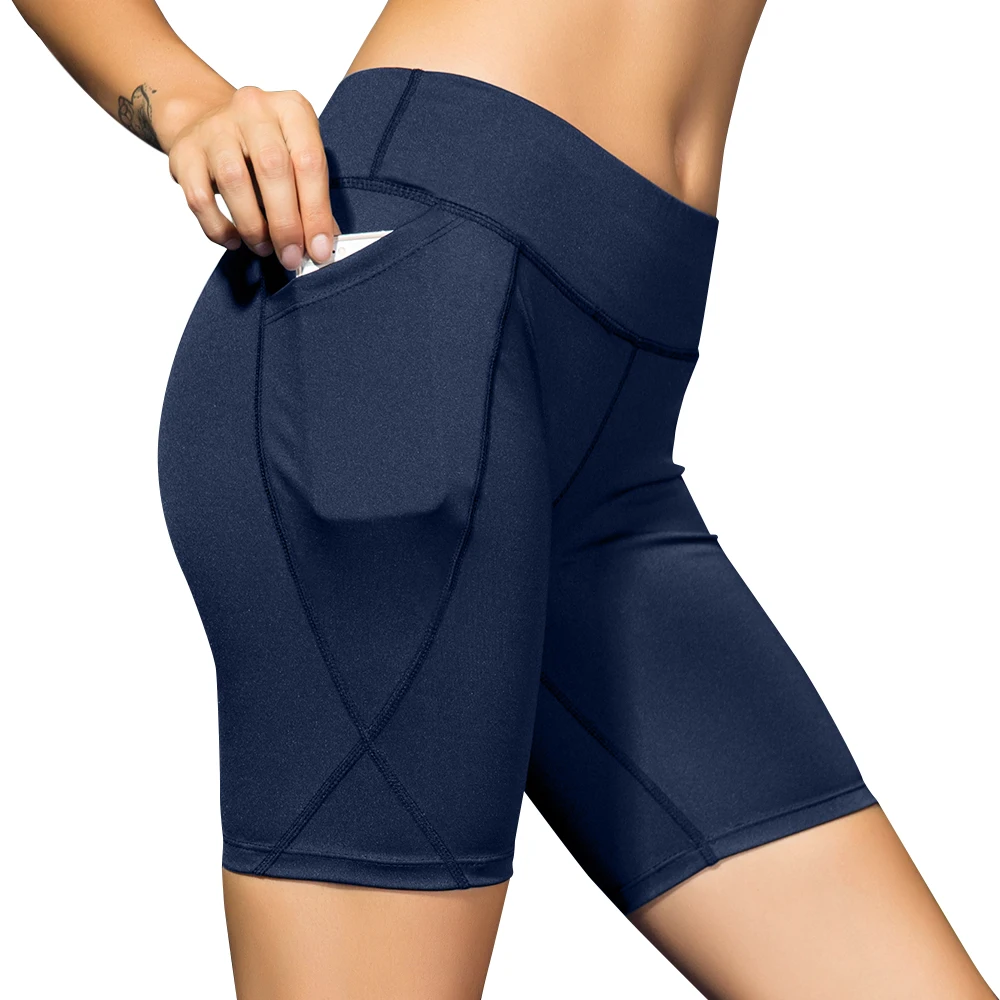 

Women Out Pocket Yoga Shorts Athletic Workout Running Non See-Through Fitness Shorts Tight Booty ShortsSsport Women