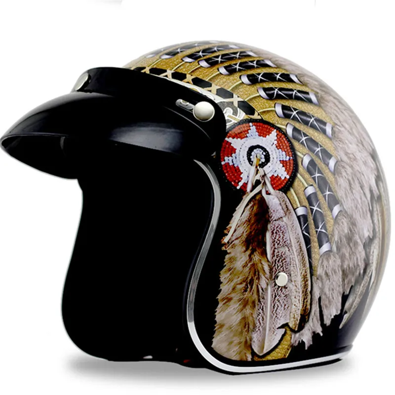 Мотоциклетный шлем Casco, мотоциклетный шлем в винтажном стиле, мотоциклетный шлем 3/4 с открытым лицом, Байкерский Ретро шлем для скутера, двойной d-пряжкой - Цвет: NO gift