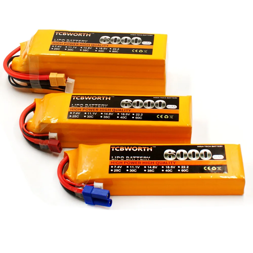 Lipo para o Carro 60c do Drone de Tcbworth 120c do Quadrotor do Helicóptero do Avião Bateria 6000 Mah rc Máximo Akku 6 s 22.2 v 7 para o carro máximo 120c do quadrotor
