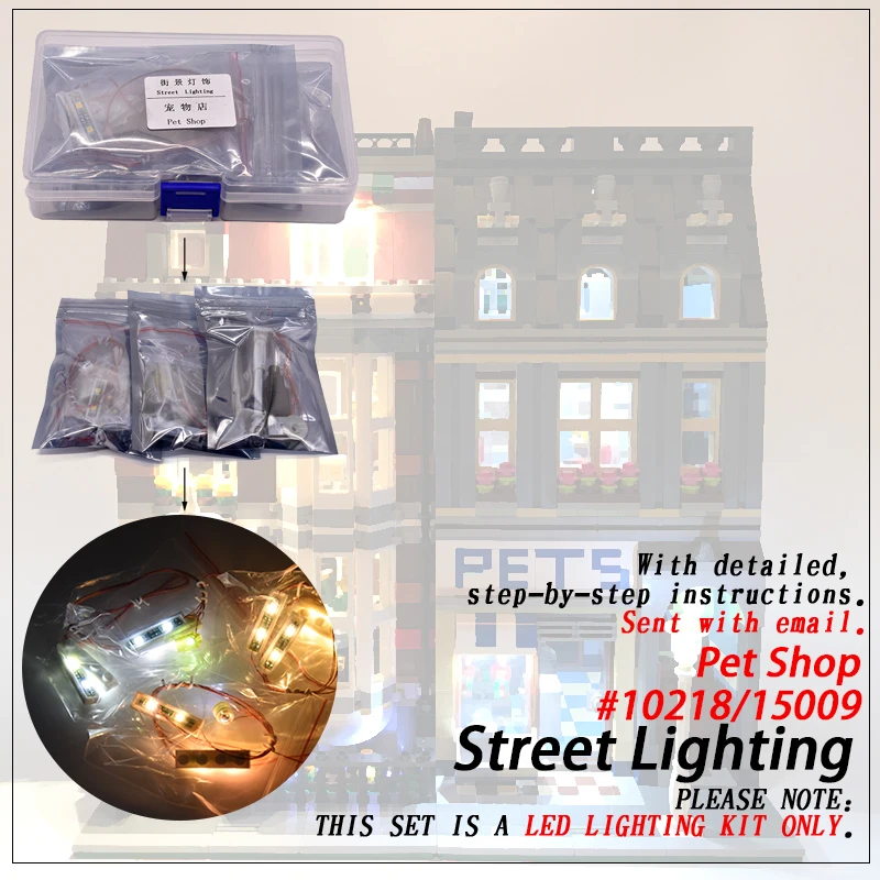 

Led Light Set (only light included ) For legoings 10218 Pet Shop Compatible 15009 Streetview Creator Building Blocks Bricks Toy