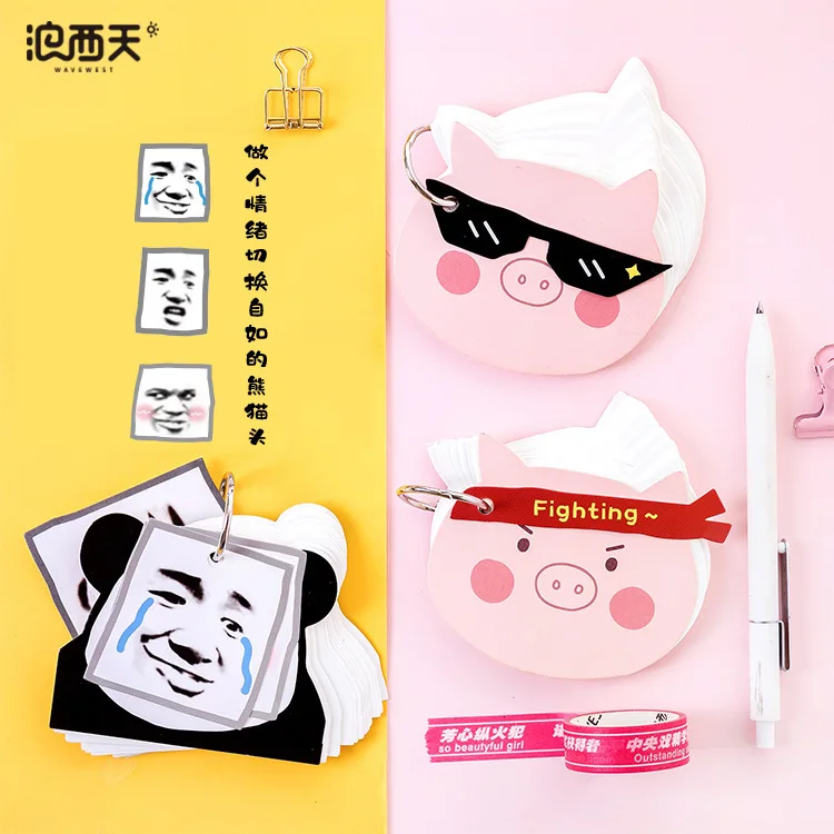

3 stylesNew cartoon Metal Ring 80-page Small notebook mini portable week planner diary notepad stationery school supplies