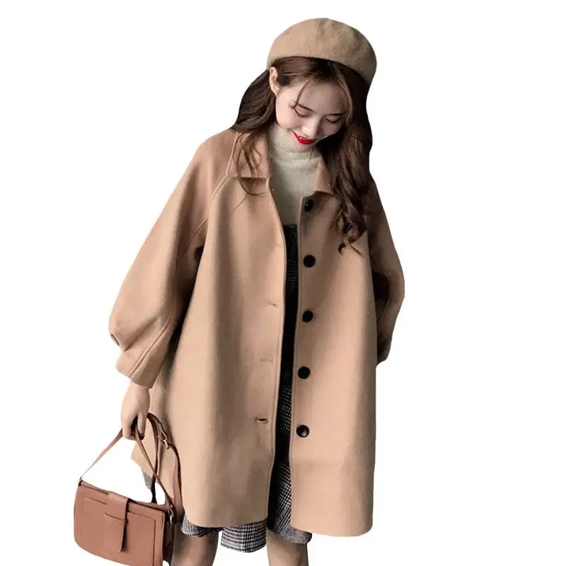 Suelto Invierno Negro Único Nuevo Mujeres Abrigo Mezclas Otoño De wnBR0gqIx