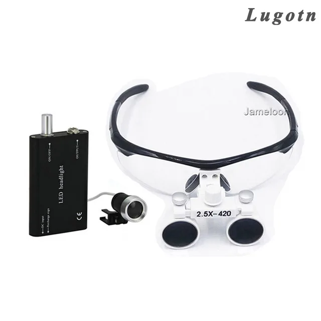 2.5X LED Lumière agrandir chirurgicale loupe binoculaire