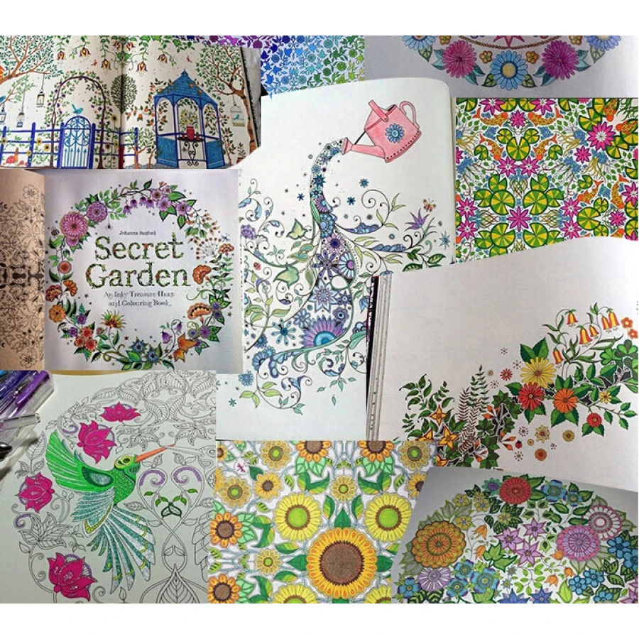 Secret Garden An Inky Treasure Hunt And Coloring Book Pencil Drawing English Original Adult R9 In Books From Office School
