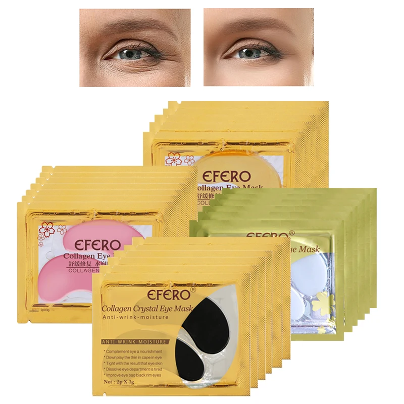 Beli 30 40 60 Pcs Emas Kolagen Masker Mata Gel Mata Patch Mata untuk Mata Perawatan Masker Wajah Remover Gelap dircles Tas Mata Patch Di Bawah Bantalan Efero