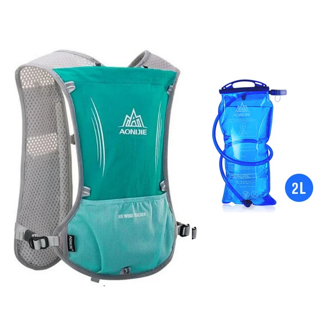 mint green 3 AONIJIE для женщин мужчин открытый 5L бег Рюкзак Пеший Туризм Велоспорт Спортивная сумка Легкий полиэстер спортивный рюкзак для 1.5L воды Ba - Цвет: mint green 3
