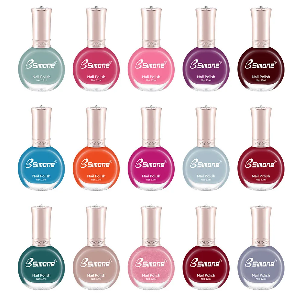 

12ml Healthy & Environmentally Friendly Nail Polish Unscented And Long-lasting Water-based Nails Art Color Polish TSLM2