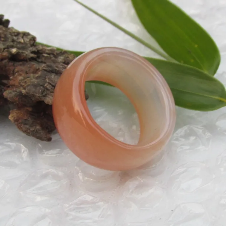 19.3mm Natural agate finger ring Need male and female couple pull that