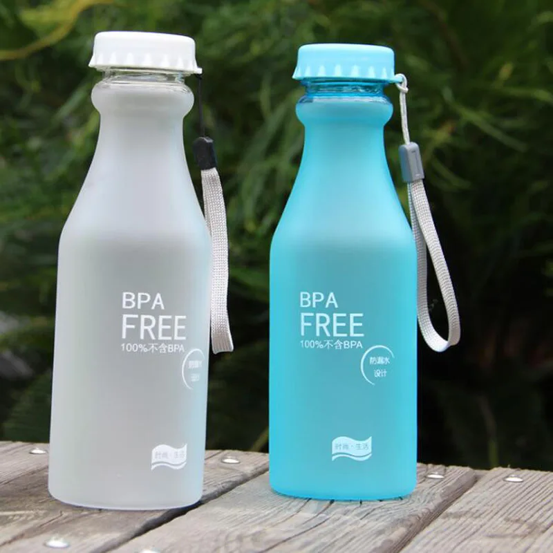 

550ML Candy Colors Unbreakable Frosted Leak-proof Plastic kettle BPA Free Portable Water Bottle for Travel Yoga Running Camping