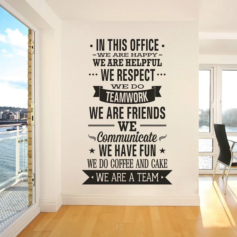 Inspirational Art Mural Teamwork Wall Stickers Office Room Decoration
