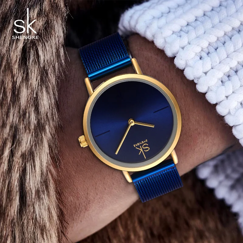 Shengke Wrist font b Watch b font Women Fashion Steel Quartz font b Watches b font