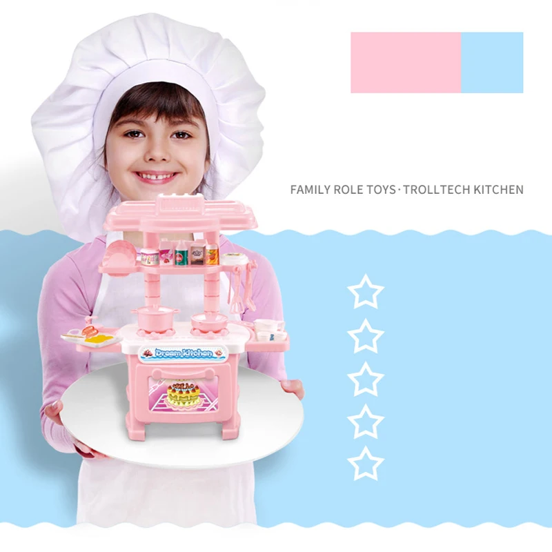 Детский кухонный набор, Детские кухонные игрушки, большая кухонная модель для приготовления пищи, цветная развивающая игрушка для девочек, новинка