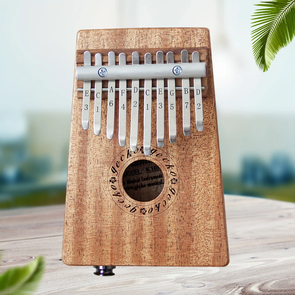 New Gecko 10 Key Solid Mahogany K10meq Kalimba African Thumb Piano