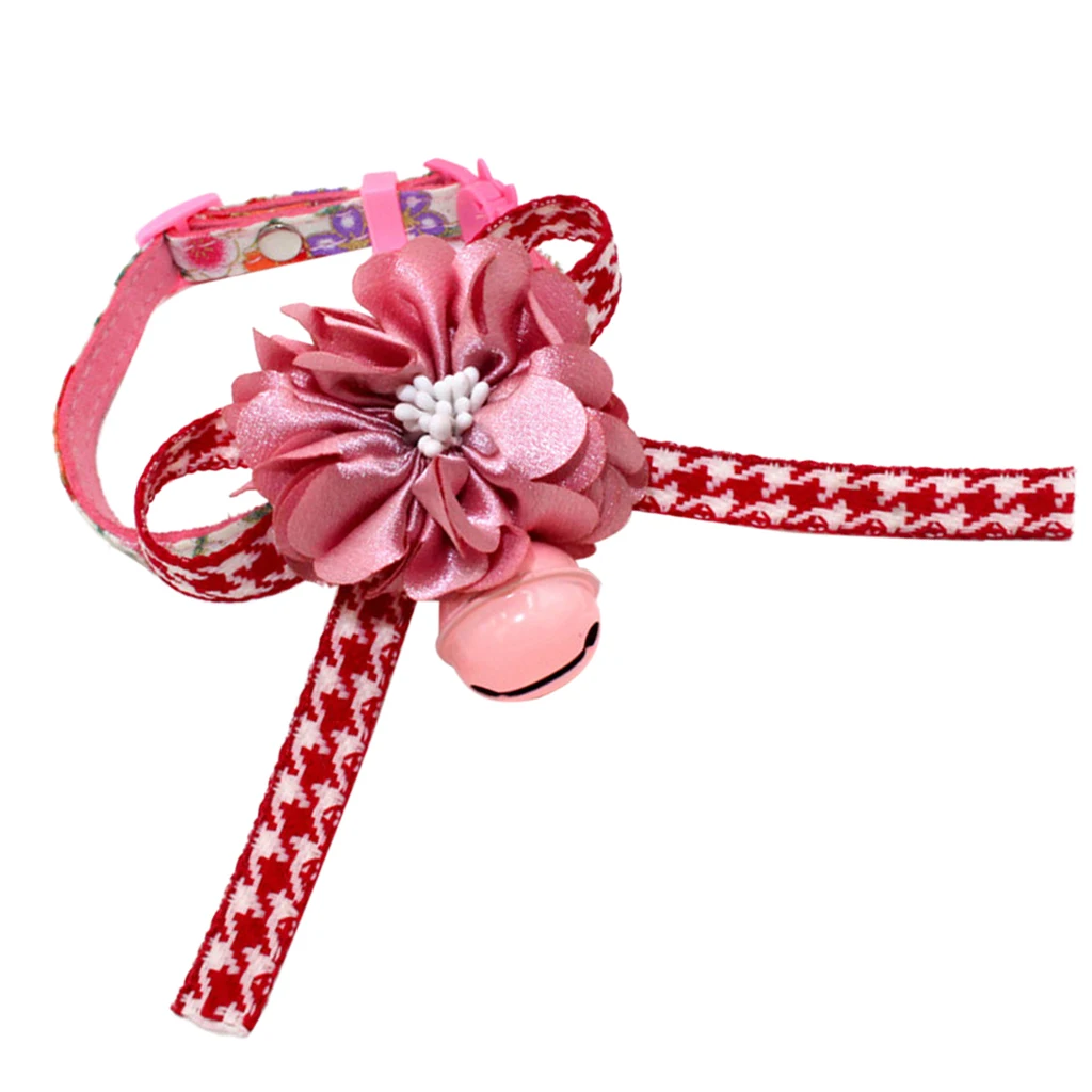 Flower Bell Decorative Flowers Printed Collar For Kitten Kitty Cat