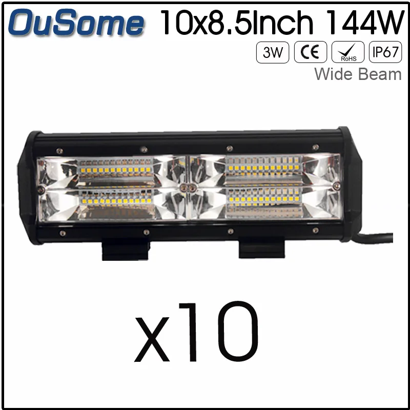 

10 pieces 8.5" 144W LED Work Light 12v 24v Driving Lamp Spot Flood Offroad Led Headlights SUV Truck 4WD ATV PickUp Car Lighting