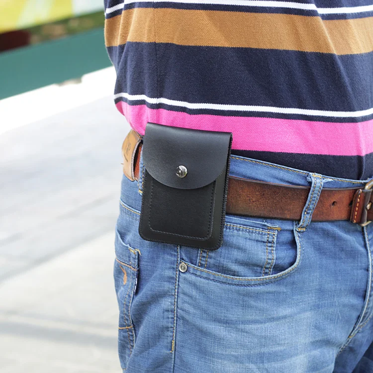 

Mini slim waist bag Men small belt pocket Hanging belt cover package Common Cash Card phone pouch case