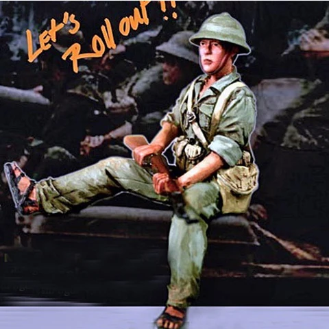 resin figures model garage kit 1:35 Vietnam war 3 US soldiers resting RN1898 